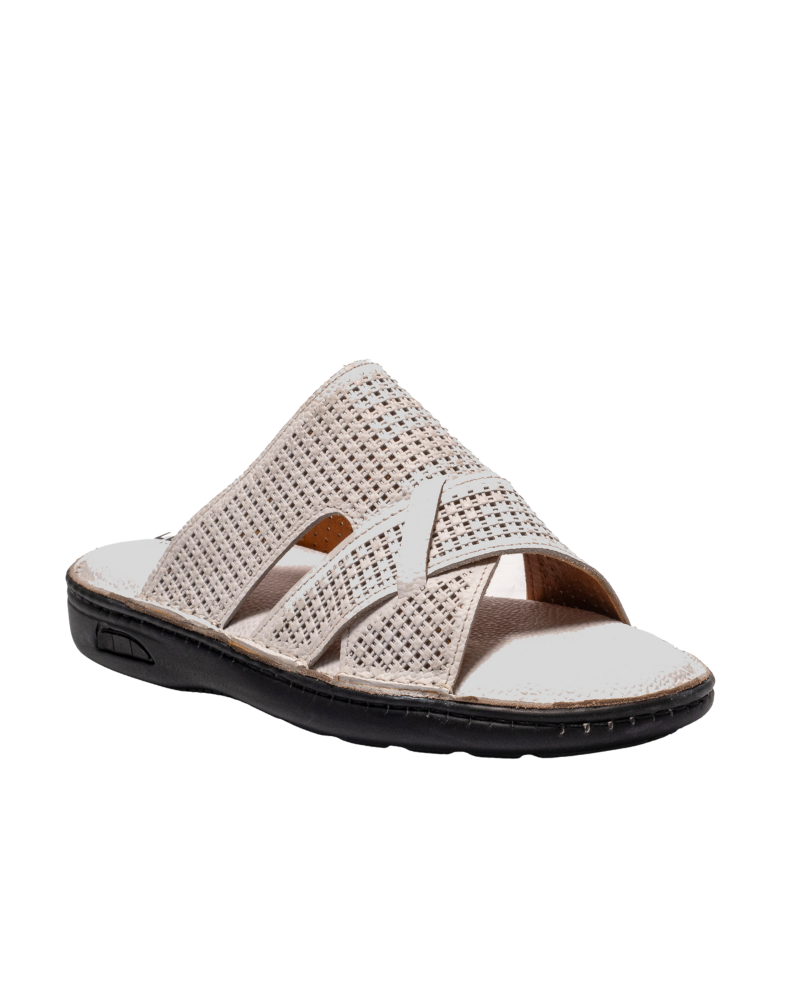 Untitled-design-2025-07-02T153602.271 Men's Casual Leather Slippers - Cross Strap Perforated Arabic Slipper - Image 1