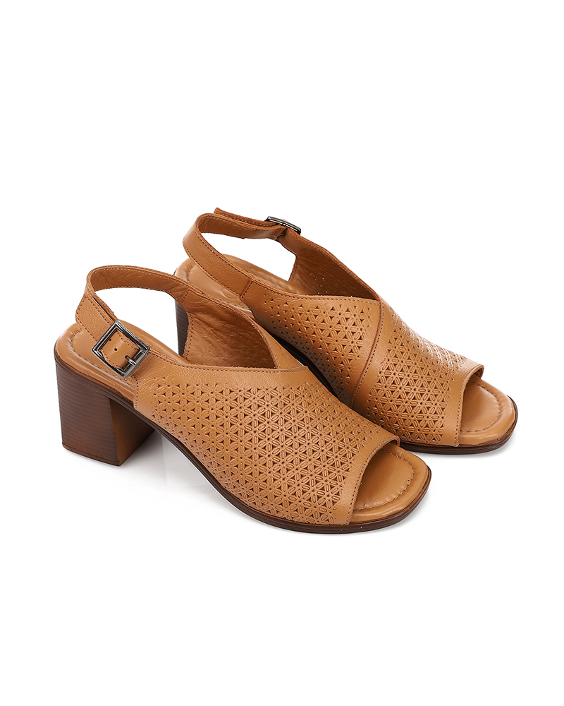 CR62-101 Light Brown(3).jpg G.L Women Heels Sandal - Image 1