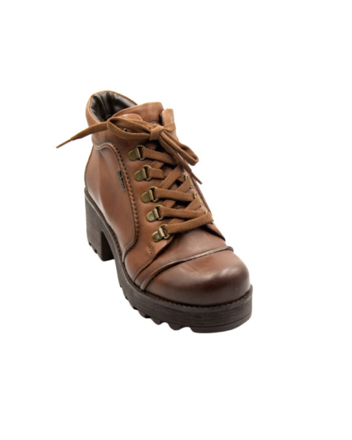 Genuine Leather Lace Up Ankle Boot - Image 1