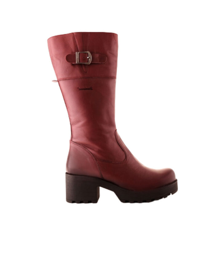 Genuine Leather Lace Up Knee Boot - Image 1