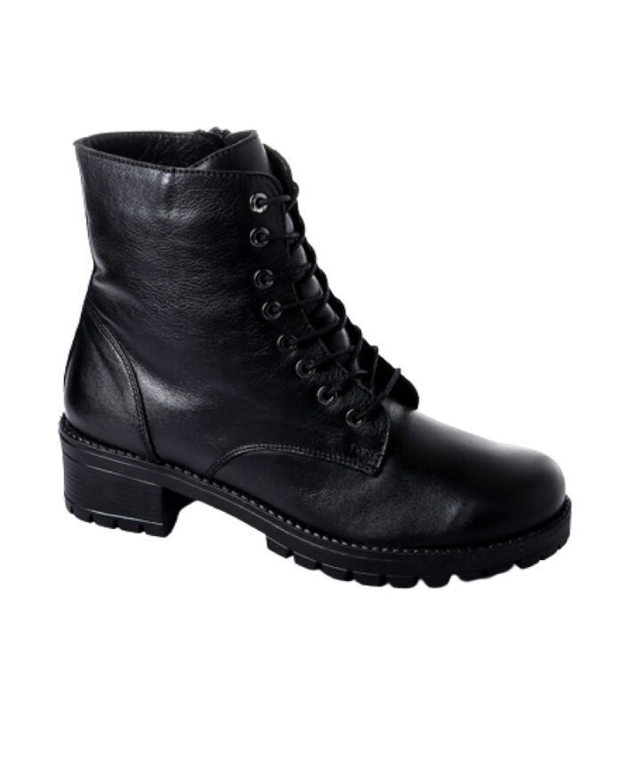 Genuine Leather Block Ankle Boot - Image 1