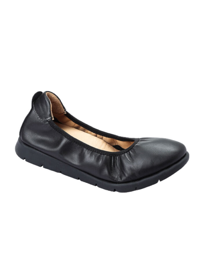 Genuine Leather Elastic Heeled Ballerina - Image 1