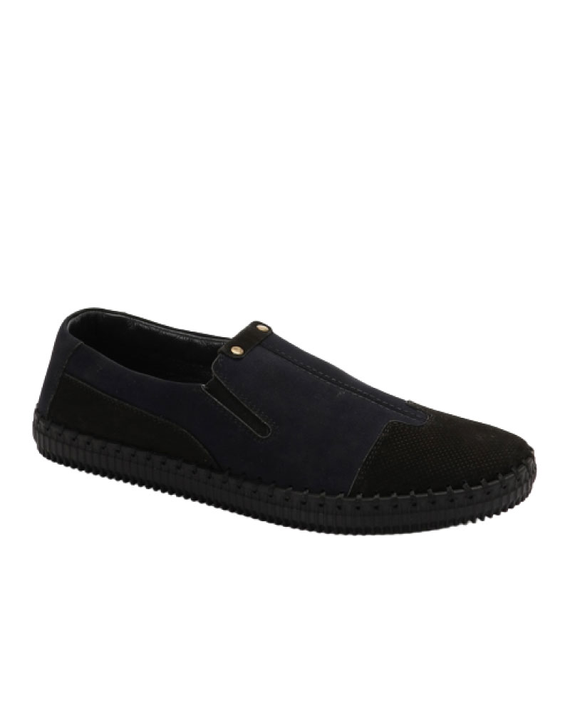 LE1100-Navy-41-1 Casual Nubuck Shoes For Men - Image 1