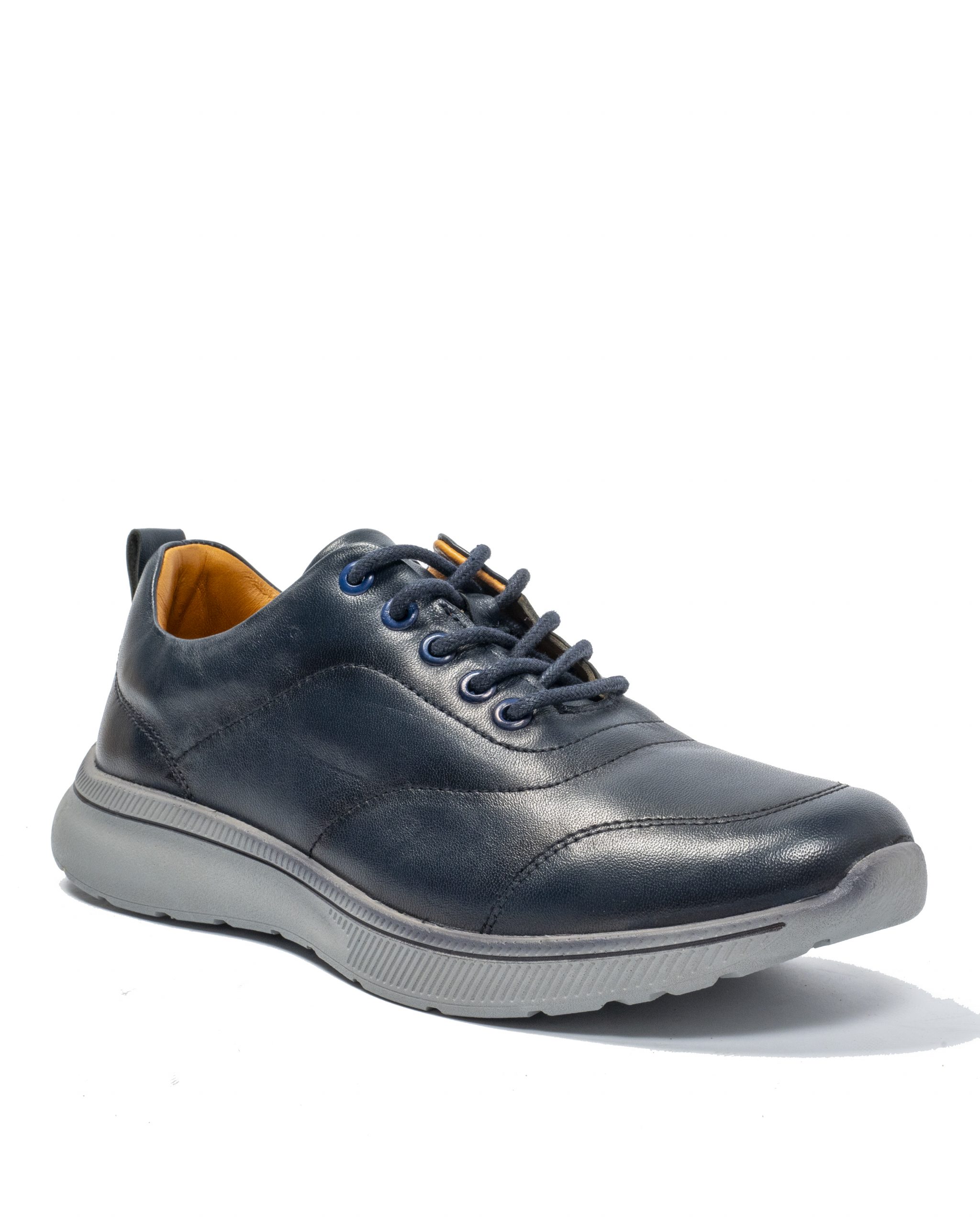 8566.Navy Genuine Leather Men Shoes - Image 1