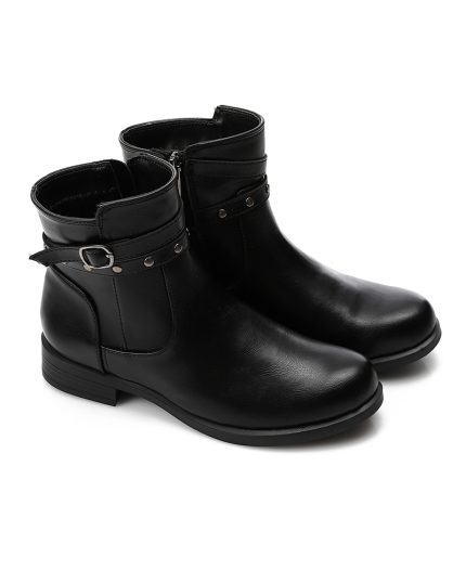 Studded Buckle Half Boot