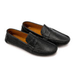 Men's Pebbled Leather Penny Loafers - Image 3